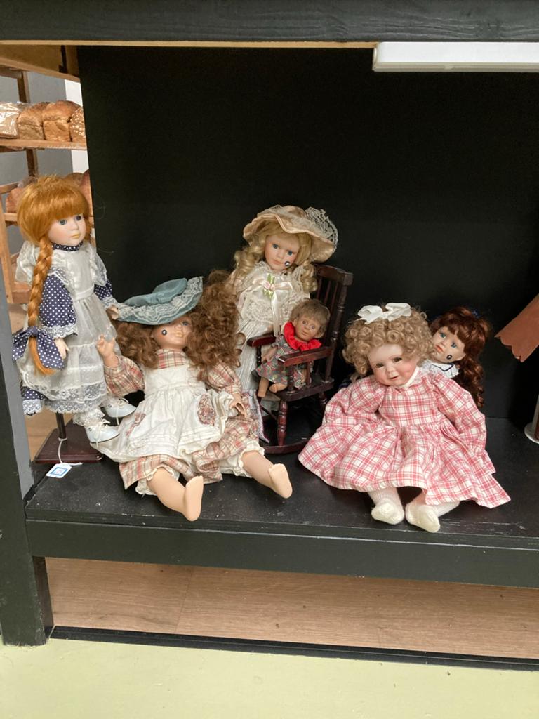 Leuke collectie porseleinen poppen, Gebruikt, W, Ophalen of Verzenden, W