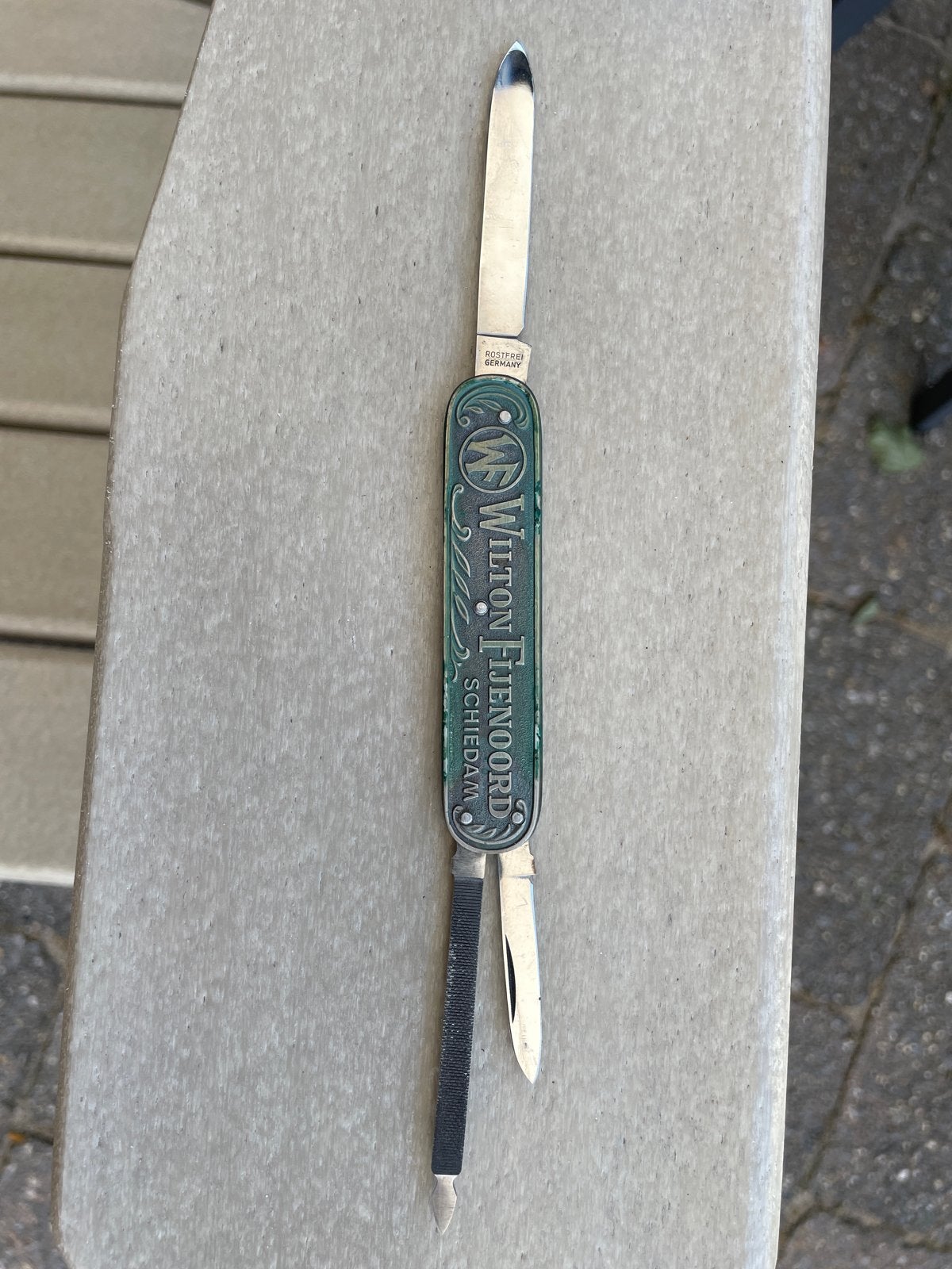 Vintage Wilton Fijenoord Schiedam Zakmes met Etui, Ophalen of Verzenden