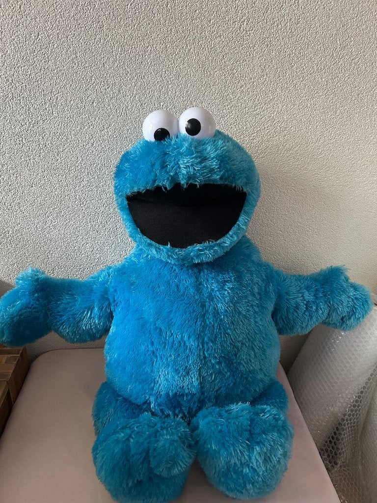 Grote pluche Koekiemonster knuffel Sesamstraat, Kinderen en Baby's, Gebruikt, Overige merken, United Labels AG, Blauw