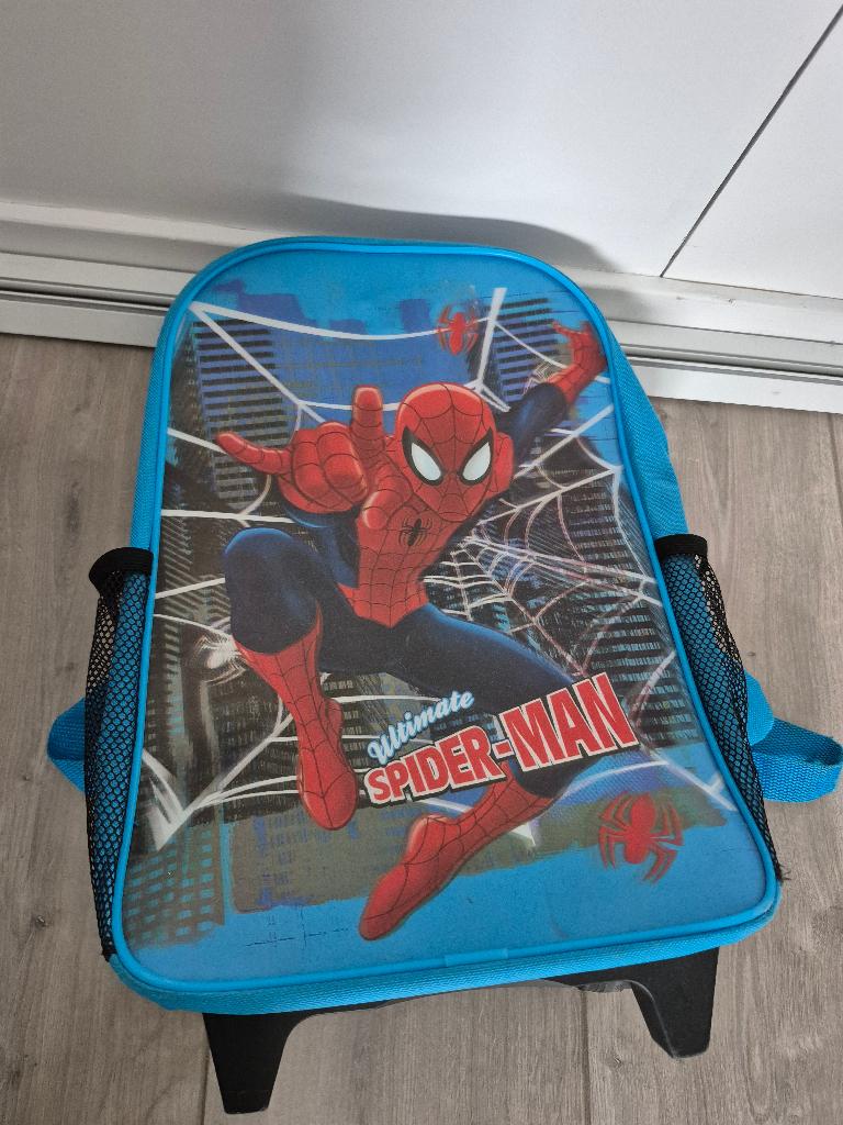 Trolley schooltas spiderman, Ophalen of Verzenden, Zo goed als nieuw, Rugtas