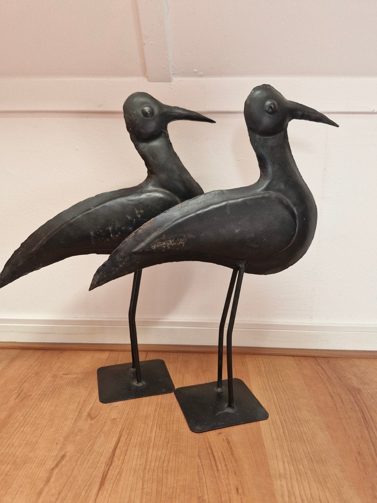 metalen vogels - set van 2, Antiek en Kunst, Ophalen of Verzenden