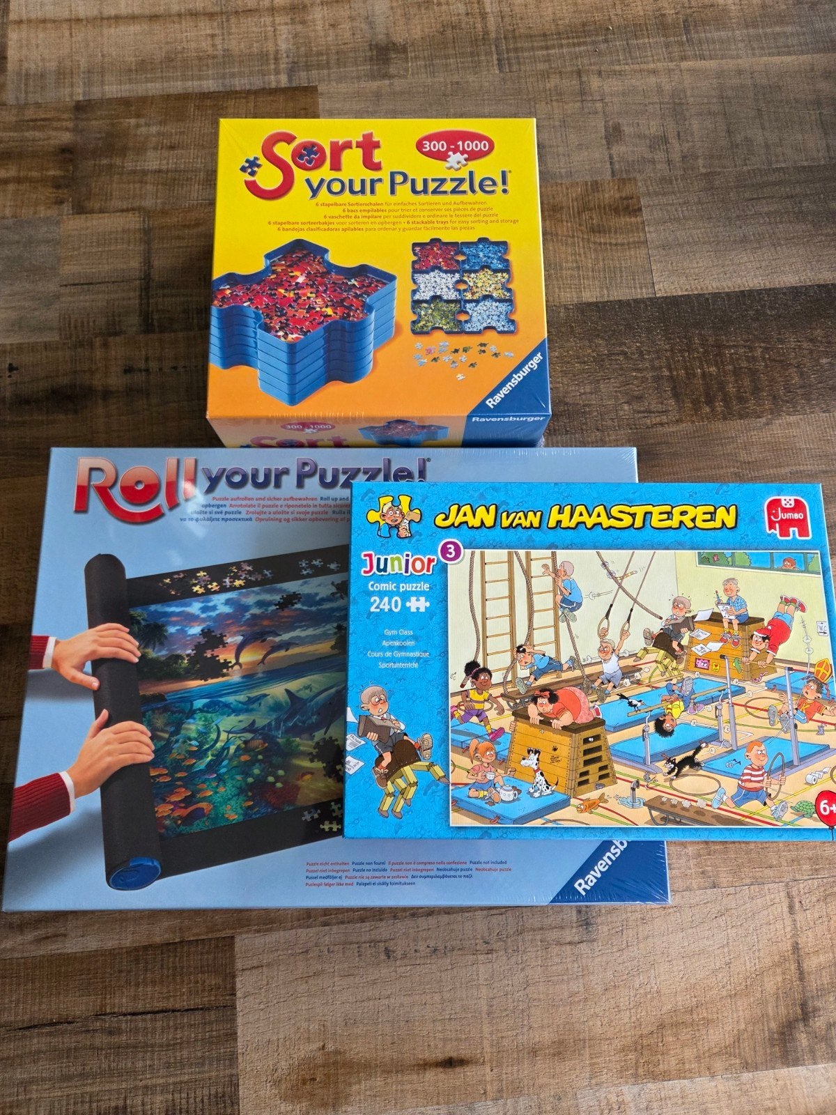Puzzel(kleed) Jan van Haasteren en Ravensburger toebehoren, Hobby en Vrije tijd, Ophalen, Minder dan 500 stukjes, Zo goed als nieuw