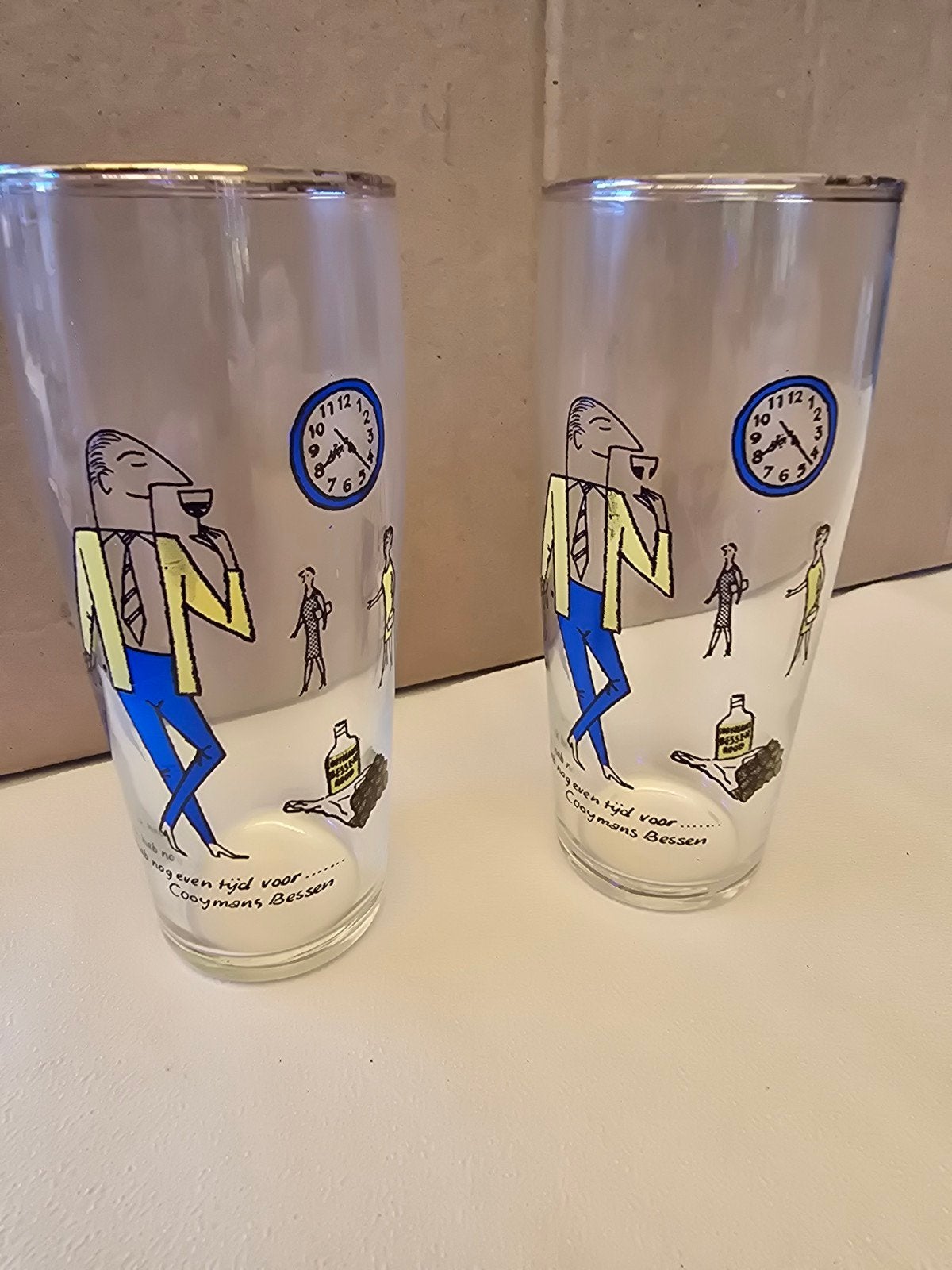Set van 2 Cooymans Bessen glazen, Verzenden, Meerkleurig, Overige merken, Glas