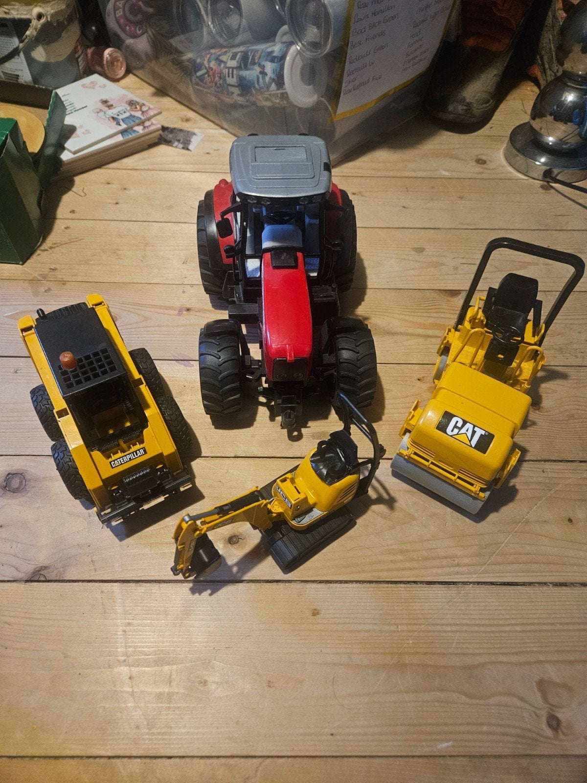 Diverse Bruder speelgoed: tractor, graafmachine, wals, Ophalen of Verzenden