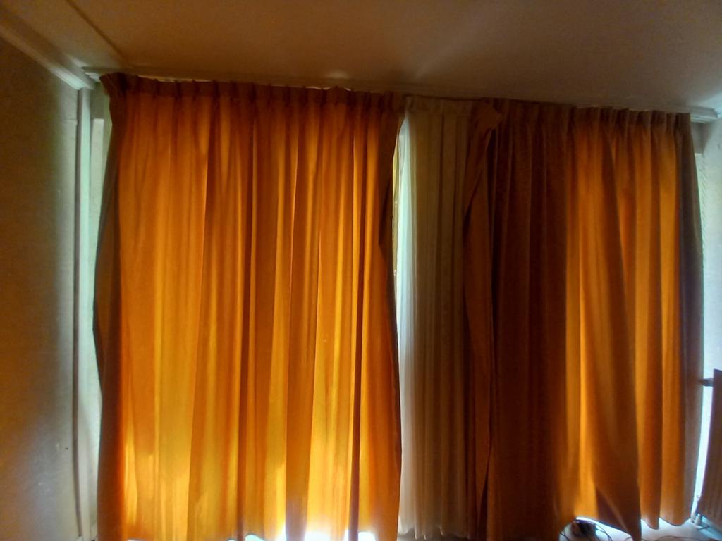 Lichtbruine gordijnen 245 x 310 cm – 2 delen, Ophalen, Gebruikt, 200 cm of meer, 200 cm of meer