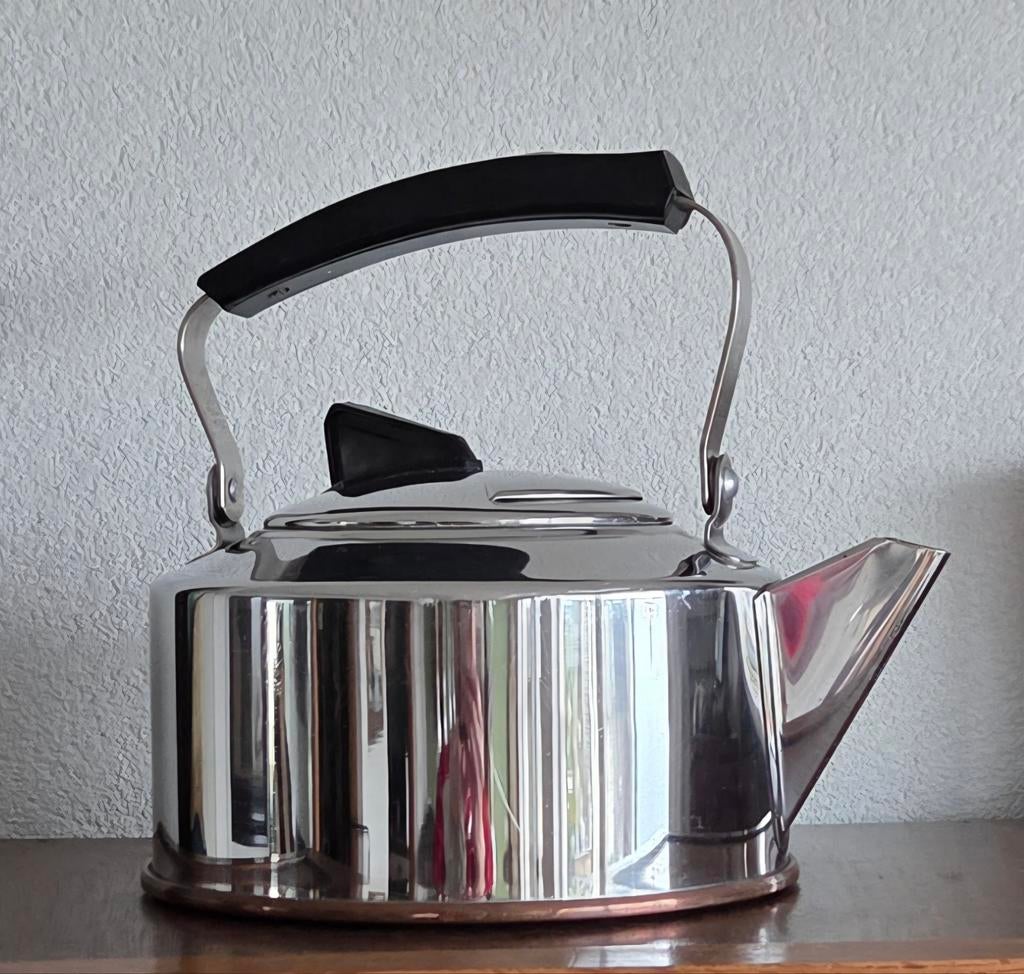 Vintage SUS waterkoker met Planboden bodem, Ophalen of Verzenden
