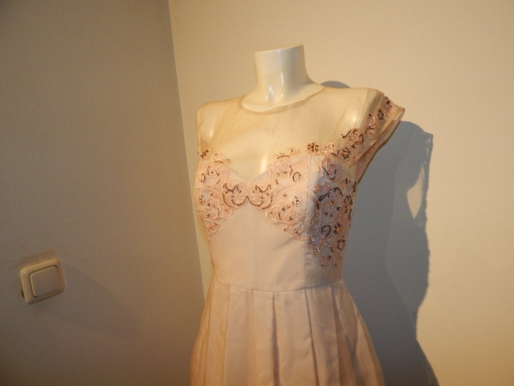 Ted Baker schitterende jurk voile laag met kralen steentjesM, Maat 38/40 (M), Verzenden, Zo goed als nieuw, Knielengte
