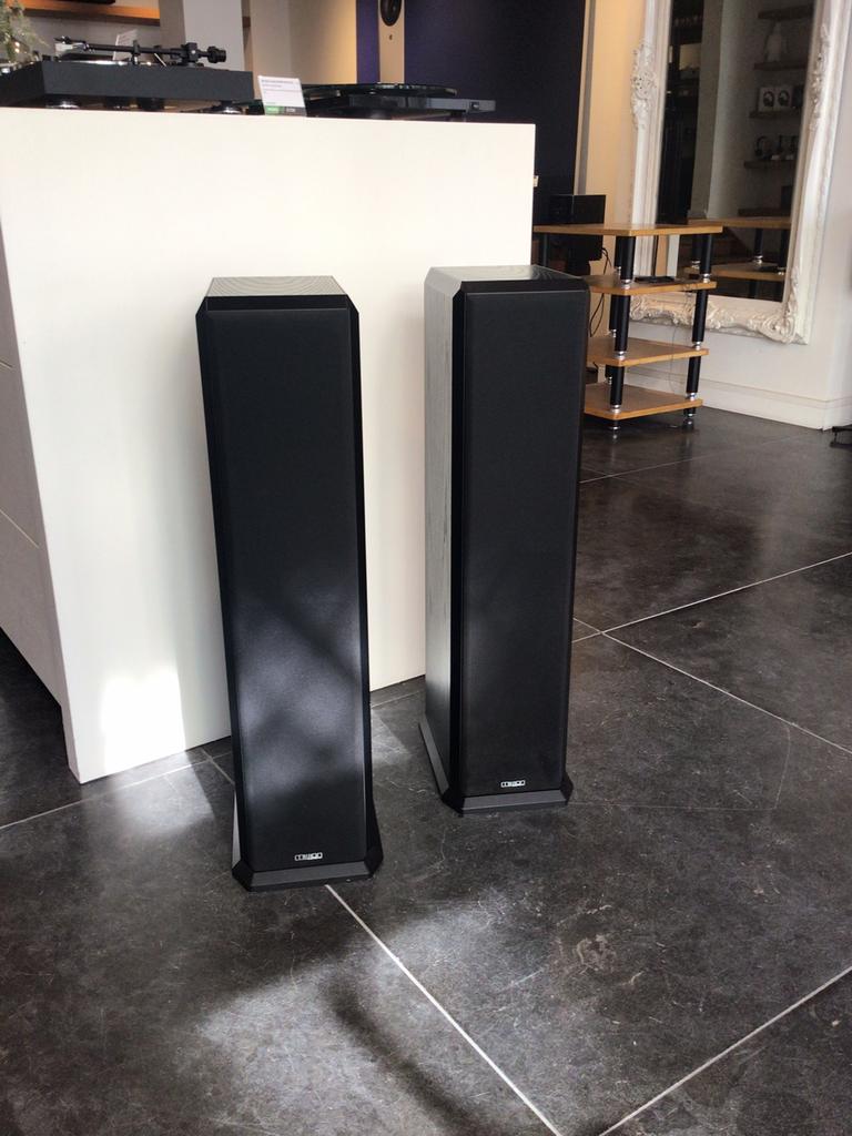 Mission 753 speaker set in nette staat., Gebruikt, 60 tot 120 watt, Front, Rear of Stereo speakers, Ophalen
