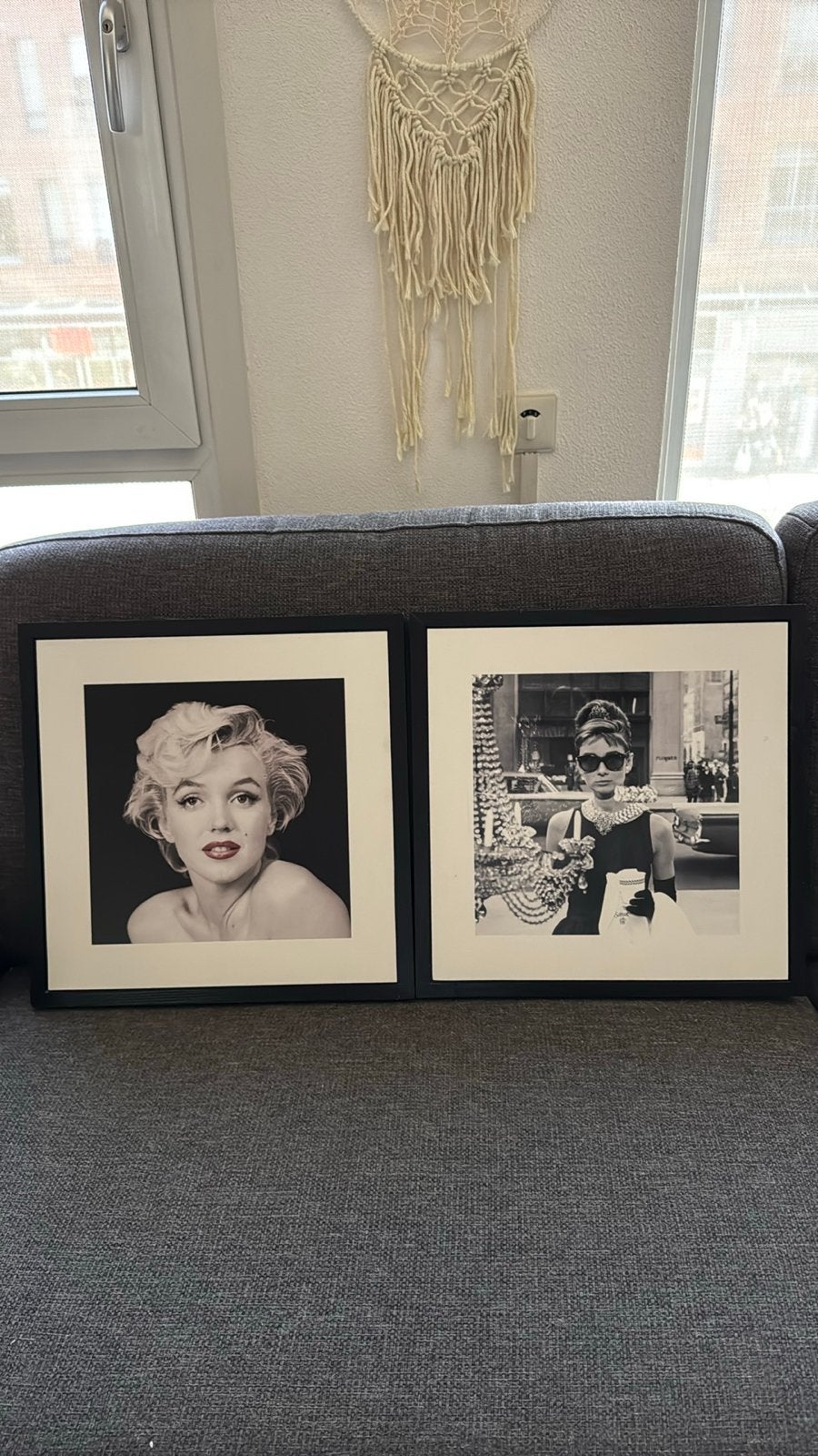 Ingelijste foto's Marilyn Monroe & Audrey Hepburn, Ophalen, Foto, Fotografie, Met ophangsysteem