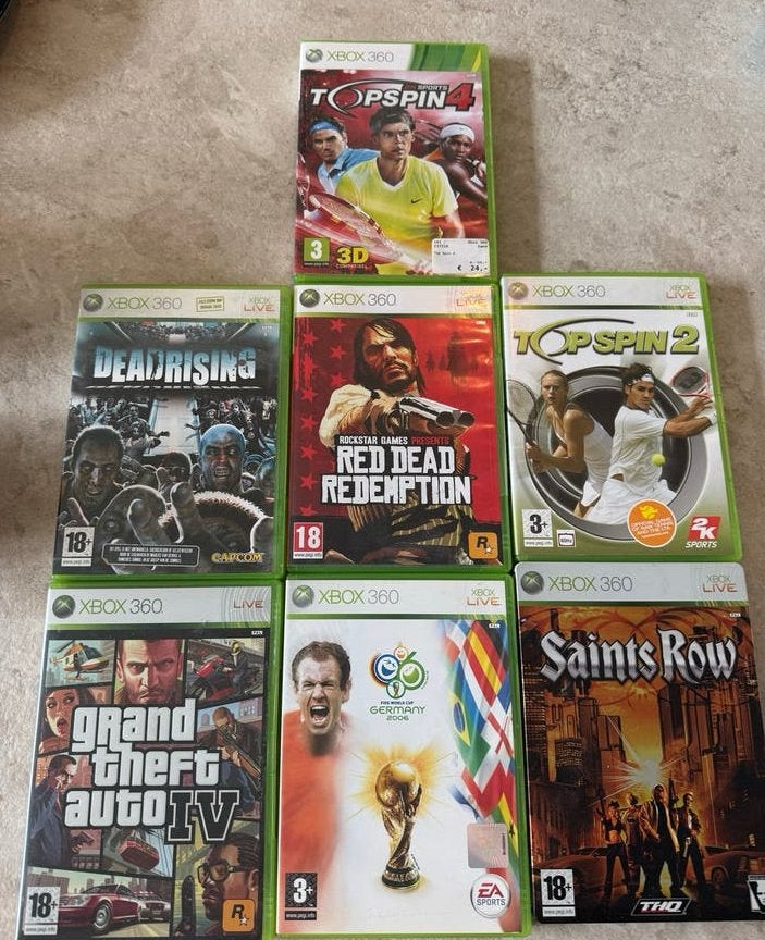 Xbox 360 Games: Red Dead, GTA IV, Top Spin, Dead Rising, Spelcomputers en Games, Games | Xbox 360, Gebruikt, Overige genres, 3 spelers of meer