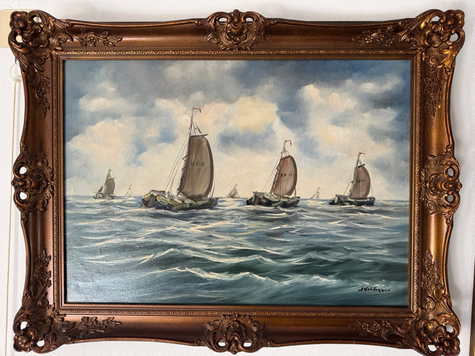 J.Kelderman(1914-1990) Botters op de Zuiderzee ., Ophalen