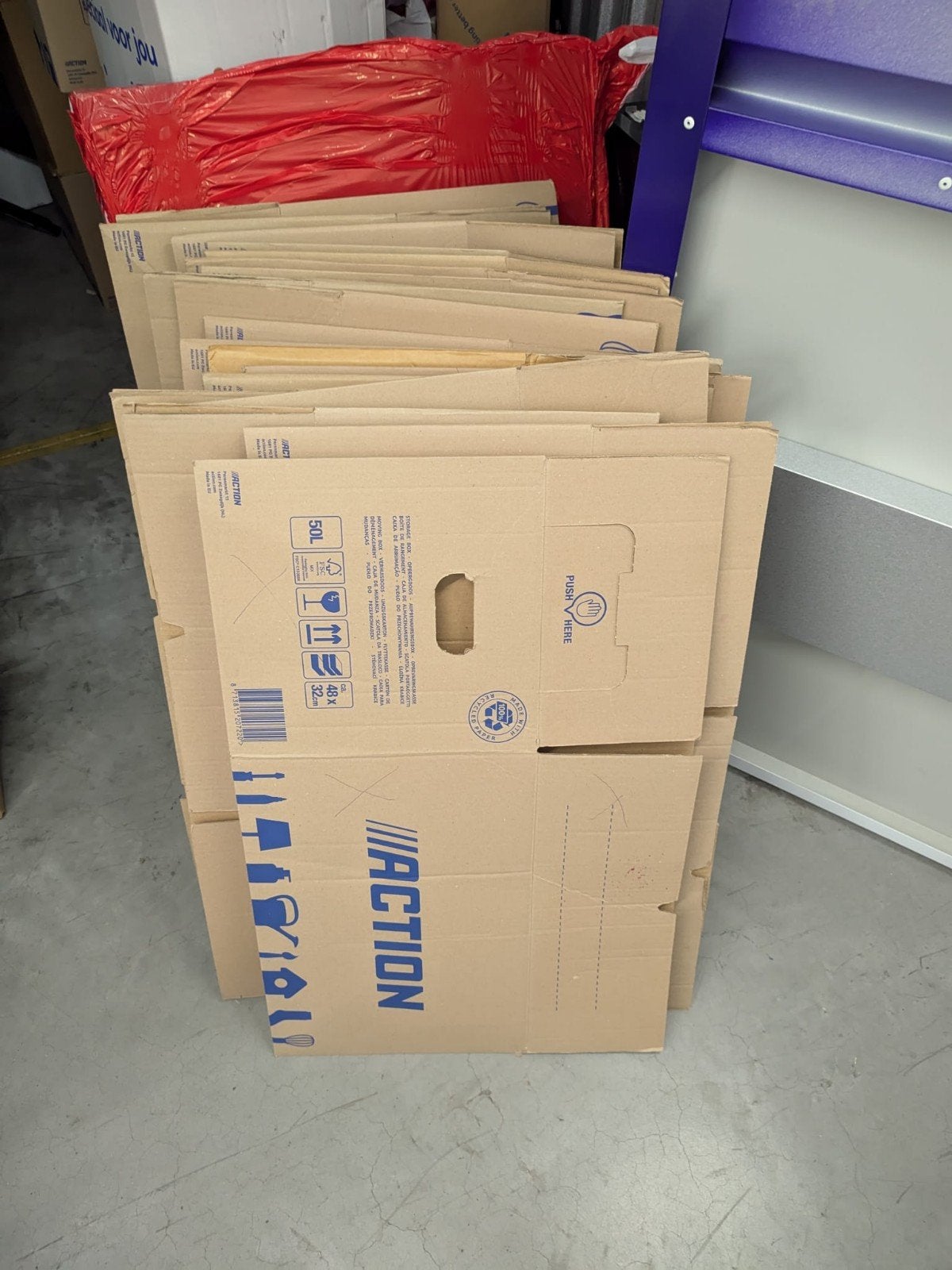 Verhuisdozen Action - 50L, 20 stuks, 40 tot 60 cm, 50 tot 75 cm, Ophalen of Verzenden, 35 tot 50 cm