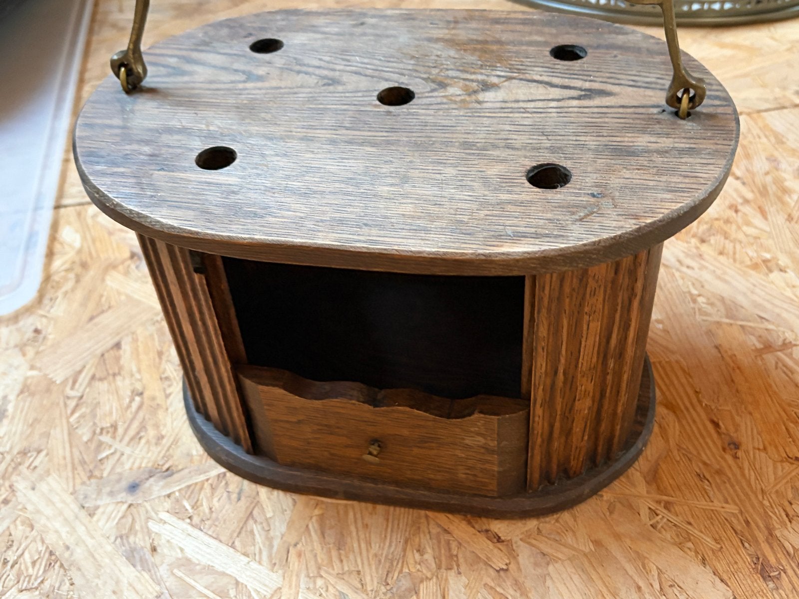 Vintage houten stoof met handvat, Antiek en Kunst, Ophalen of Verzenden