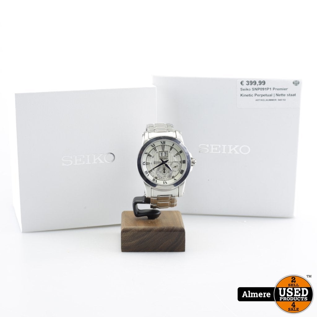 Seiko SNP091P1 Premier Kinetic Perpetual | Nette staat, Seiko, Zo goed als nieuw, Support@seiko.com, 5-11, Akasaka 2-chome
Minato-ku, Tokyo 107-0052
Japan