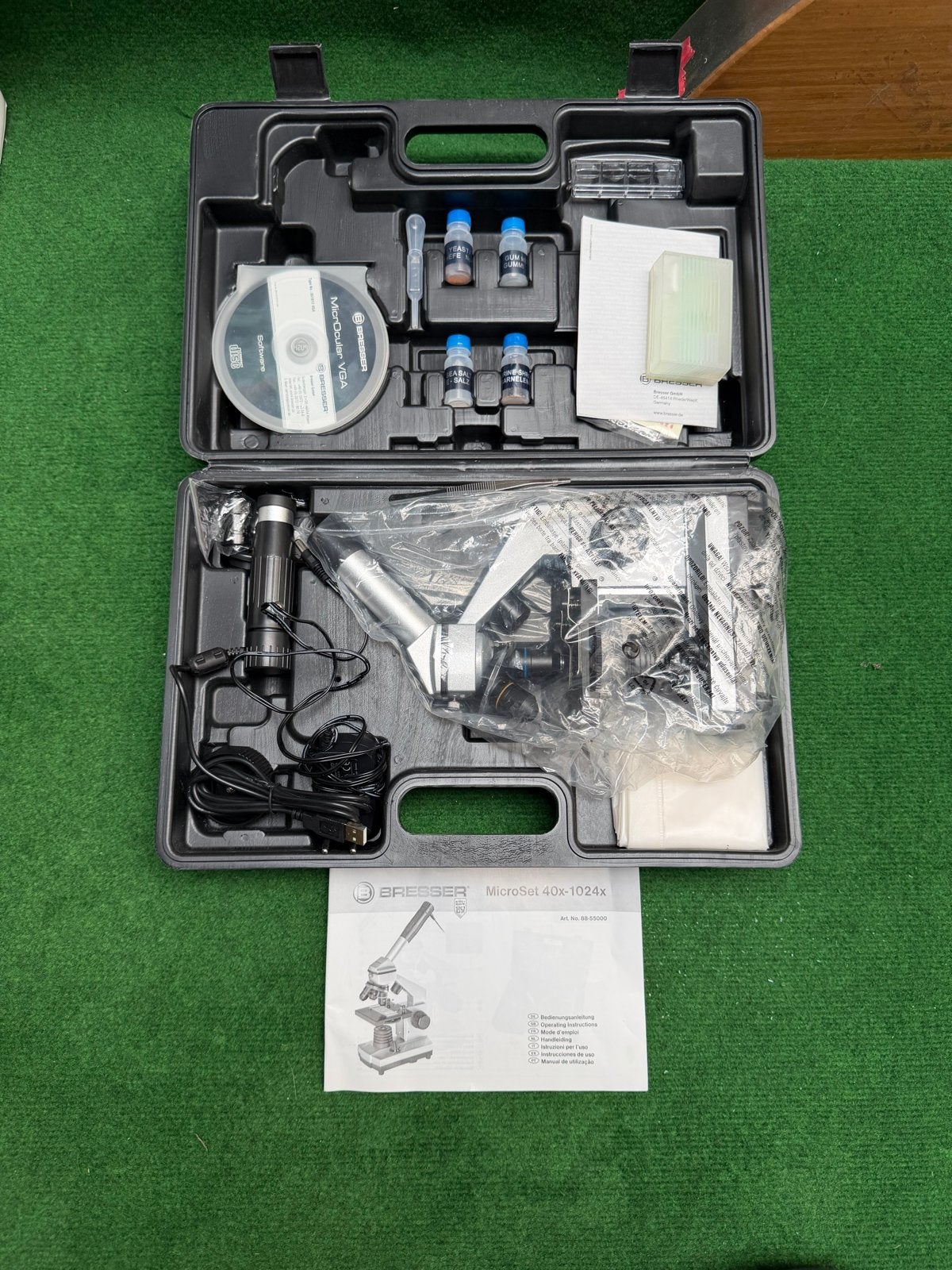 Bresser Microset 40x - 1024x Microscoop - Nieuw in doos, Ophalen of Verzenden, Nieuw, 1000x of meer, Biologische microscoop