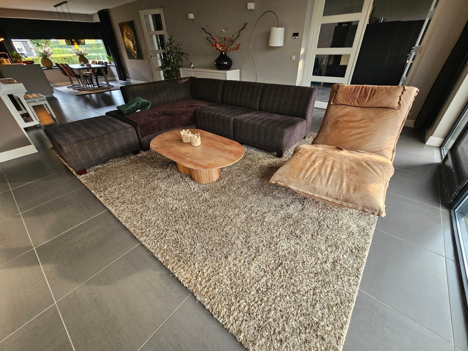 Groot beige/bruin tapijt kleed 4x3m - Zo goed als nieuw, Huis en Inrichting, Ophalen