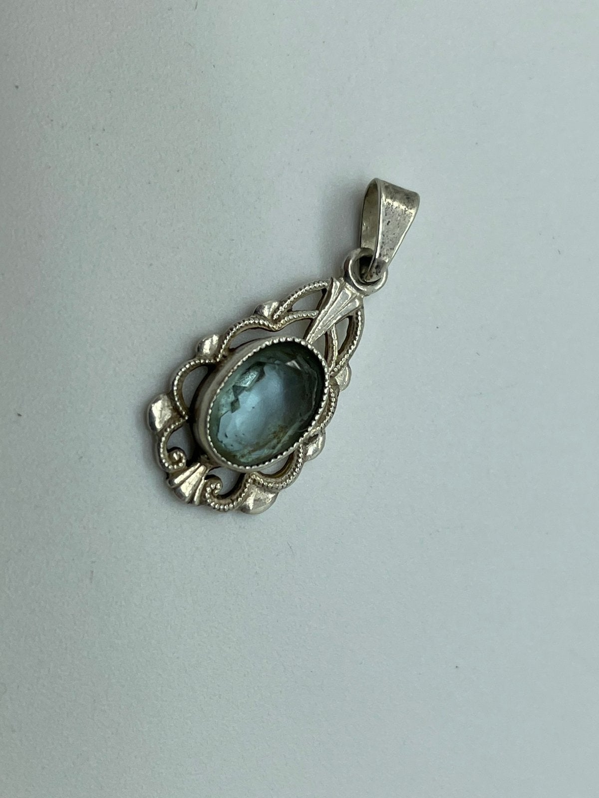E589 Prachtige zilveren art deco hanger, Ophalen of Verzenden, Zilver, Hanger
