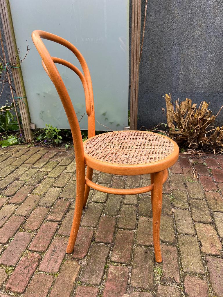 Thonet Hoffmann stoel Bauhaus Pitriet Rotan, Huis en Inrichting, Ophalen, Gebruikt, Bruin, Bauhaus Vintage Café stoel Oostenrijk Wenen