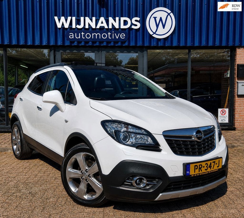 Opel Mokka 1.4 T Cosmo 4x4 Panoramadak Trekhaak Cruise Elek, Auto's, Opel, 4 cilinders, Wit, Leder, Handgeschakeld
