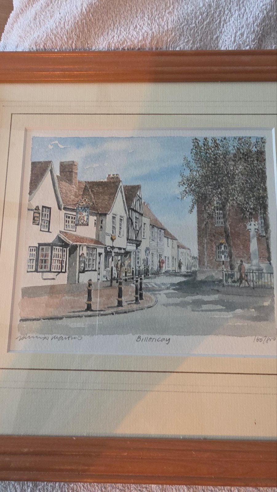 Aquarel van Billericay, gesigneerd en ingelijst, Antiek en Kunst, Kunst | Schilderijen | Klassiek, Ophalen of Verzenden