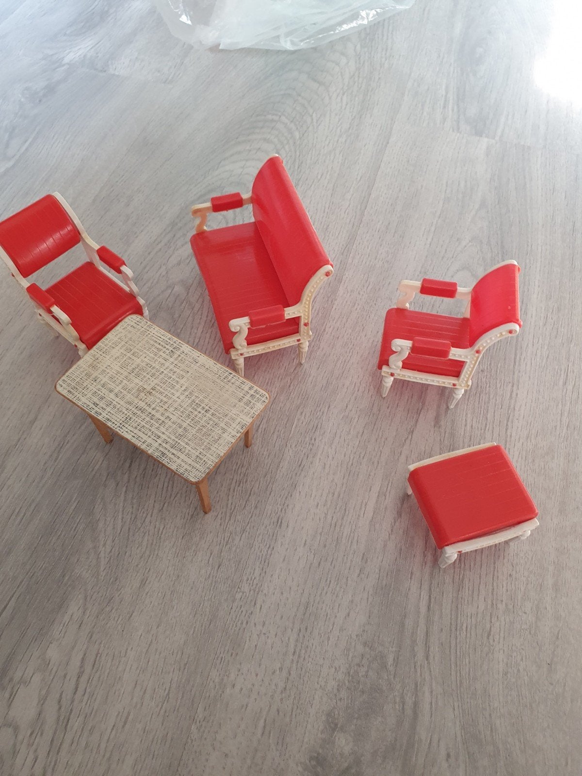 vintage  eet tafel setje 1:12, Ophalen, Zo goed als nieuw, Poppenhuis