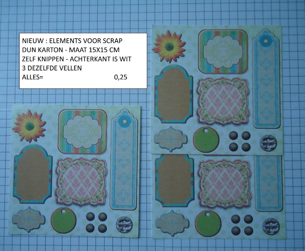 3 vellen voor scrap ( alleen verzenden, Hobby en Vrije tijd, Ophalen, Nieuw, Papier of Karton, Overige merken