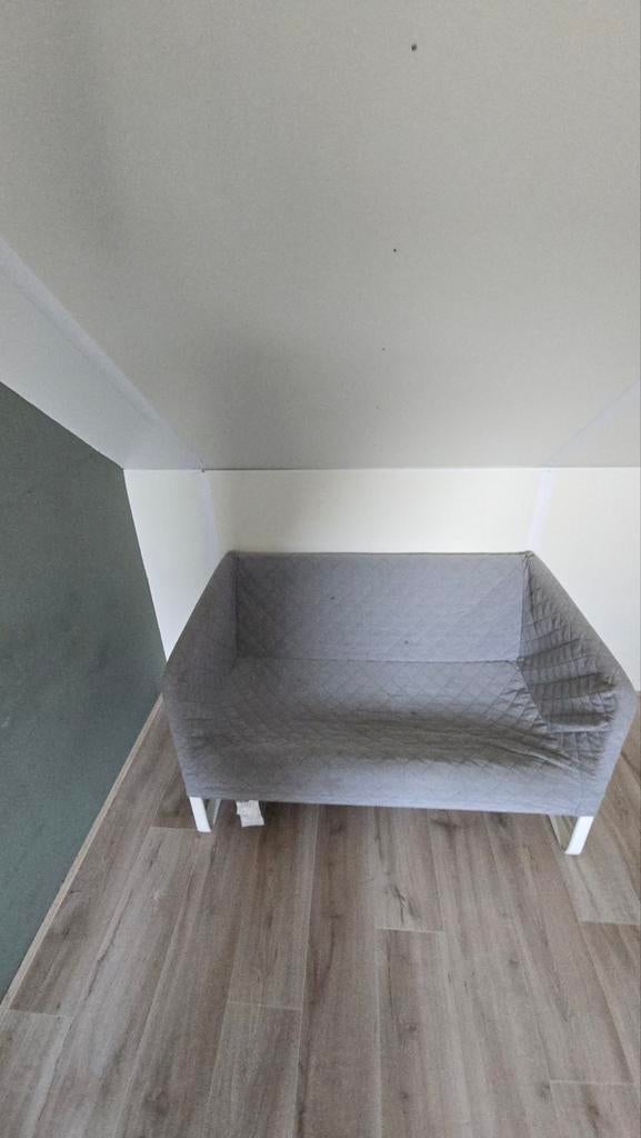 IKEA KNOPPARP grijze 2-zitsbank met hoes, Gebruikt, 150 tot 200 cm, Tweepersoons, 75 tot 100 cm