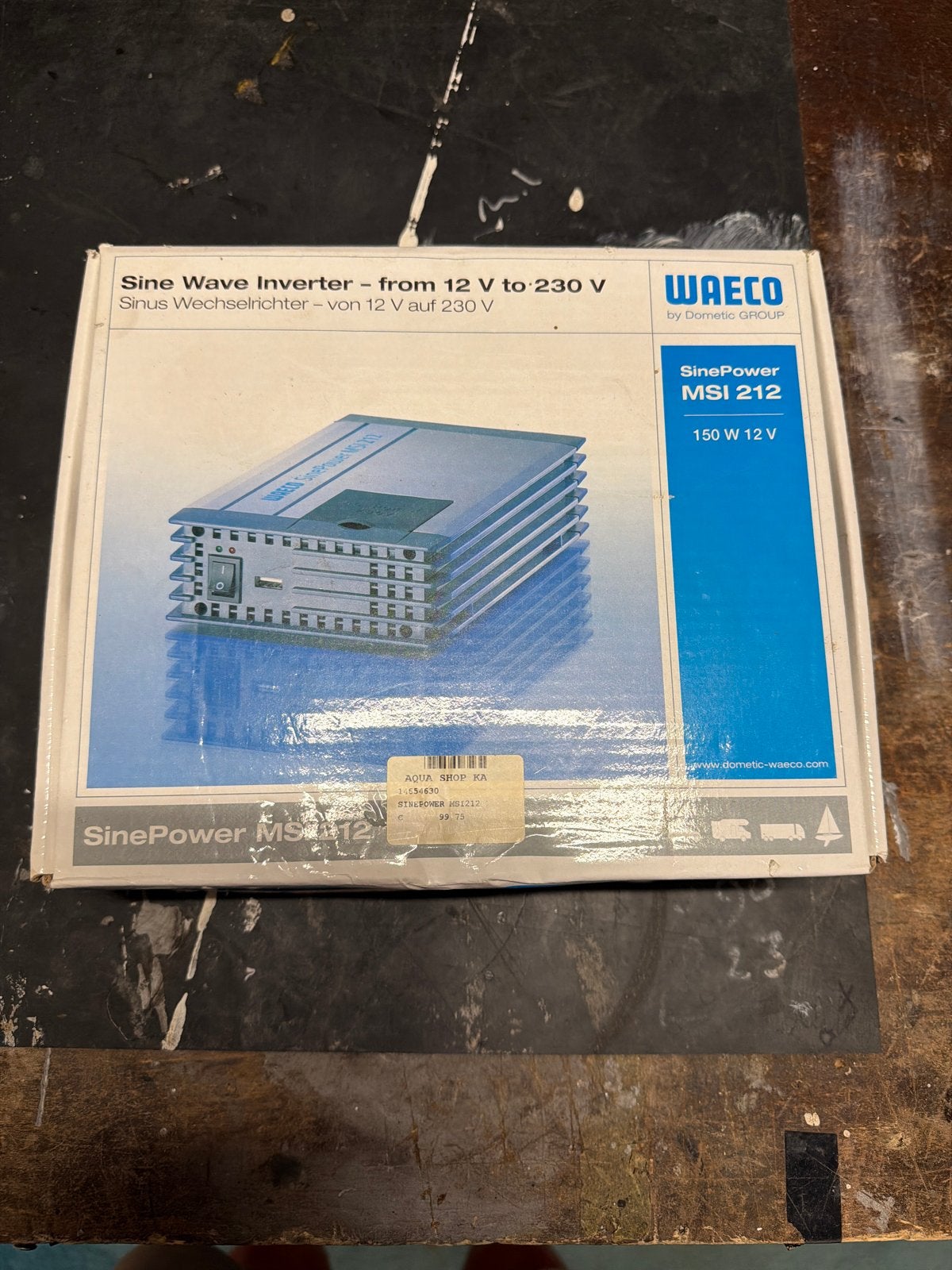 12V naar 230V Omvormer Echte Sinus 150W - Waeco SinePower, Ophalen, Zo goed als nieuw