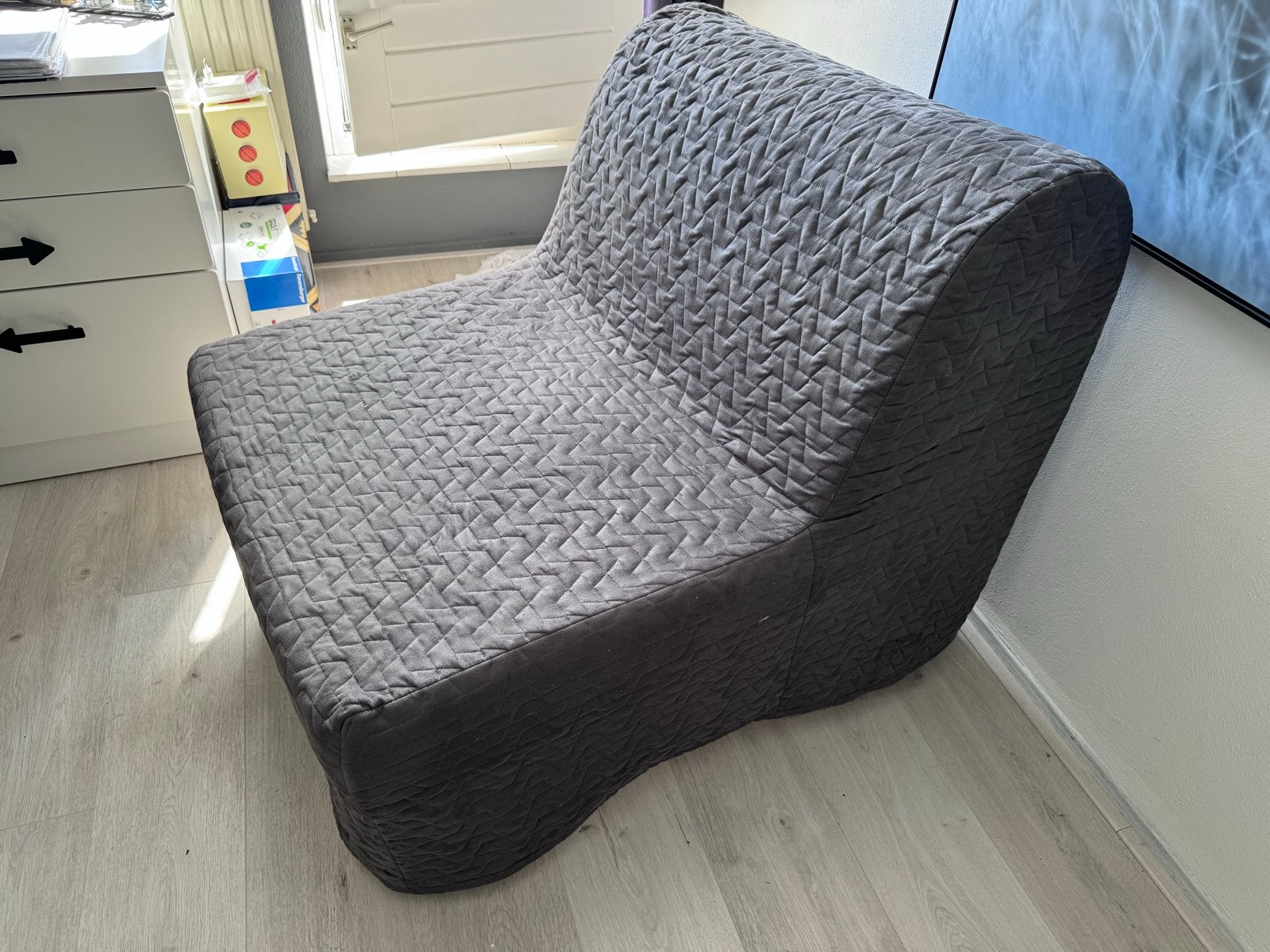 Opklapbaar logeerbed / slaapstoel - 190x80cm, Huis en Inrichting, Slaapkamer | Slaapbanken, Ophalen, Gebruikt, Eenpersoons, 190 cm of minder