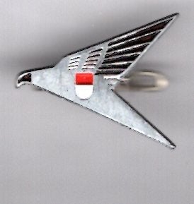 Vliegmaatschappij zilverkleurig broche ( J_168), Verzenden, Zo goed als nieuw, Transport, Speldje of Pin