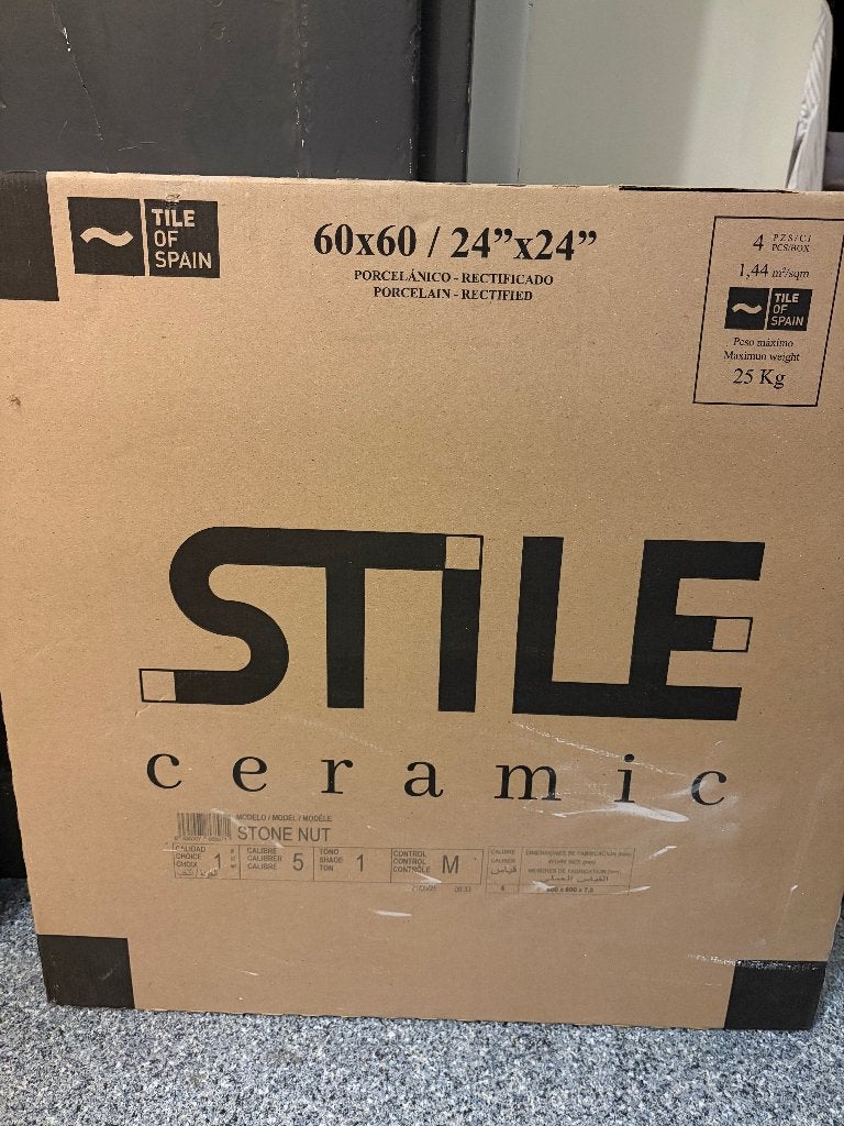 Stile Ceramic Stone Nut Vloertegels 60x60 cm, Ophalen, 60 cm of meer, Nieuw, Minder dan 5 m²