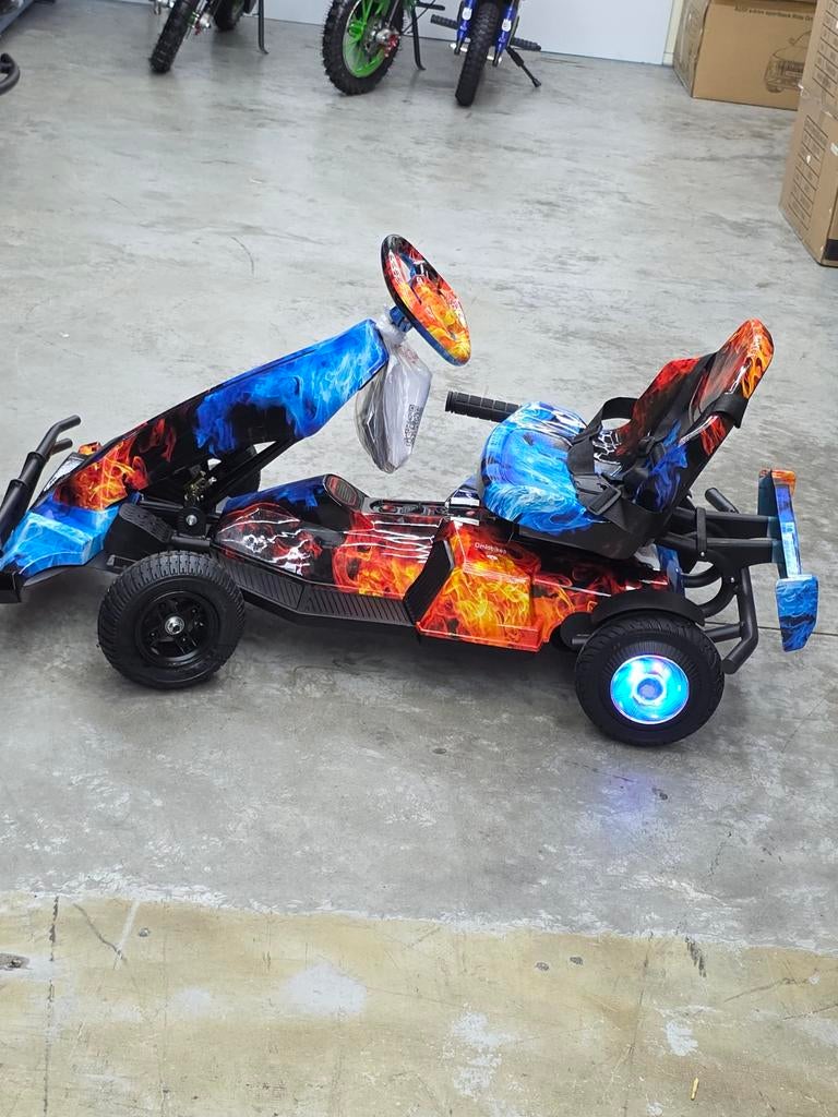 Elektrische skelter met vlammenprint go kart, Ophalen of Verzenden, Nieuw