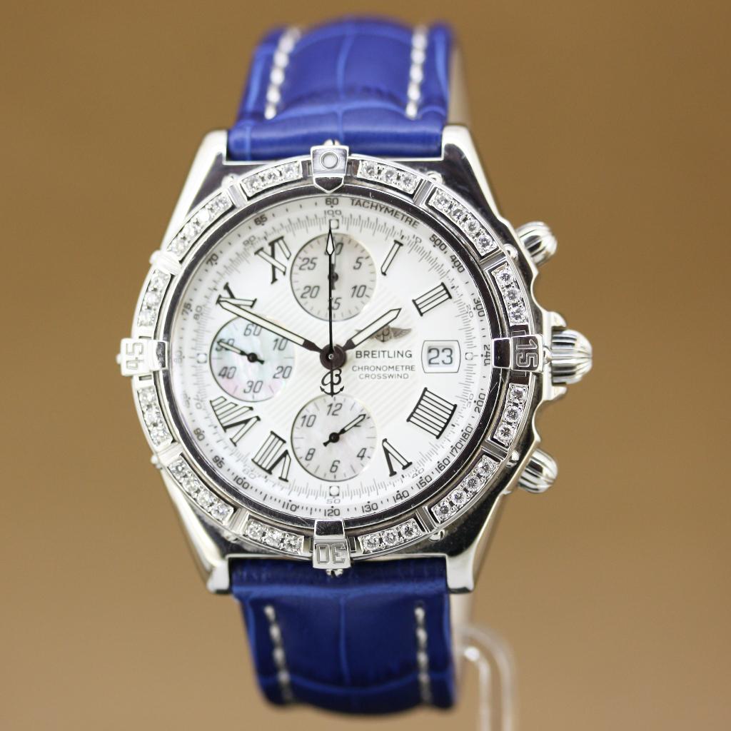 Breitling Crosswind A13355 Staal Diamant, Sieraden, Tassen en Uiterlijk, Horloges | Heren, Staal, Breitling, Polshorloge, Ophalen of Verzenden