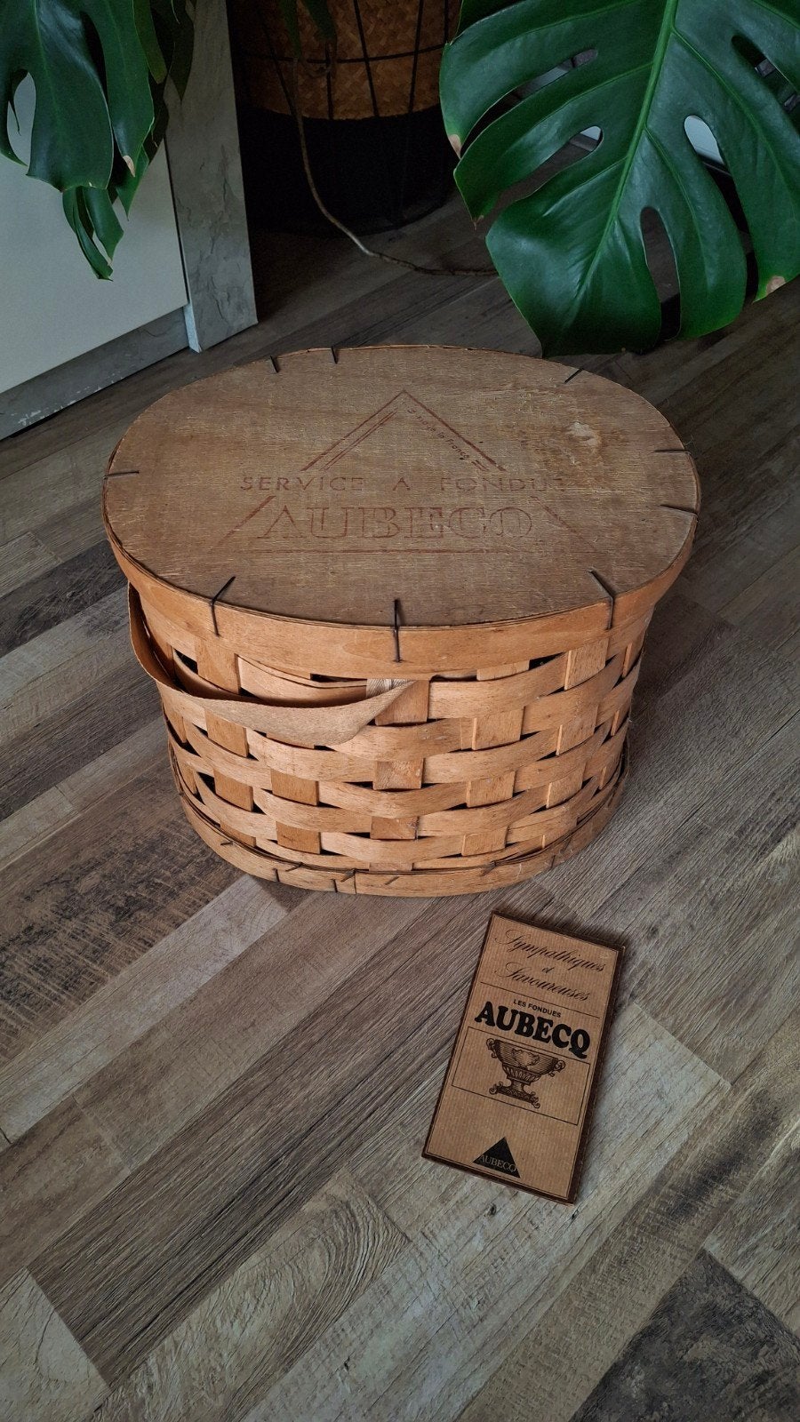 Brocante: orig. Vintage Verpakking - Franse Merk Aubecq, Gebruikt, Overige typen, Rond, Ophalen of Verzenden