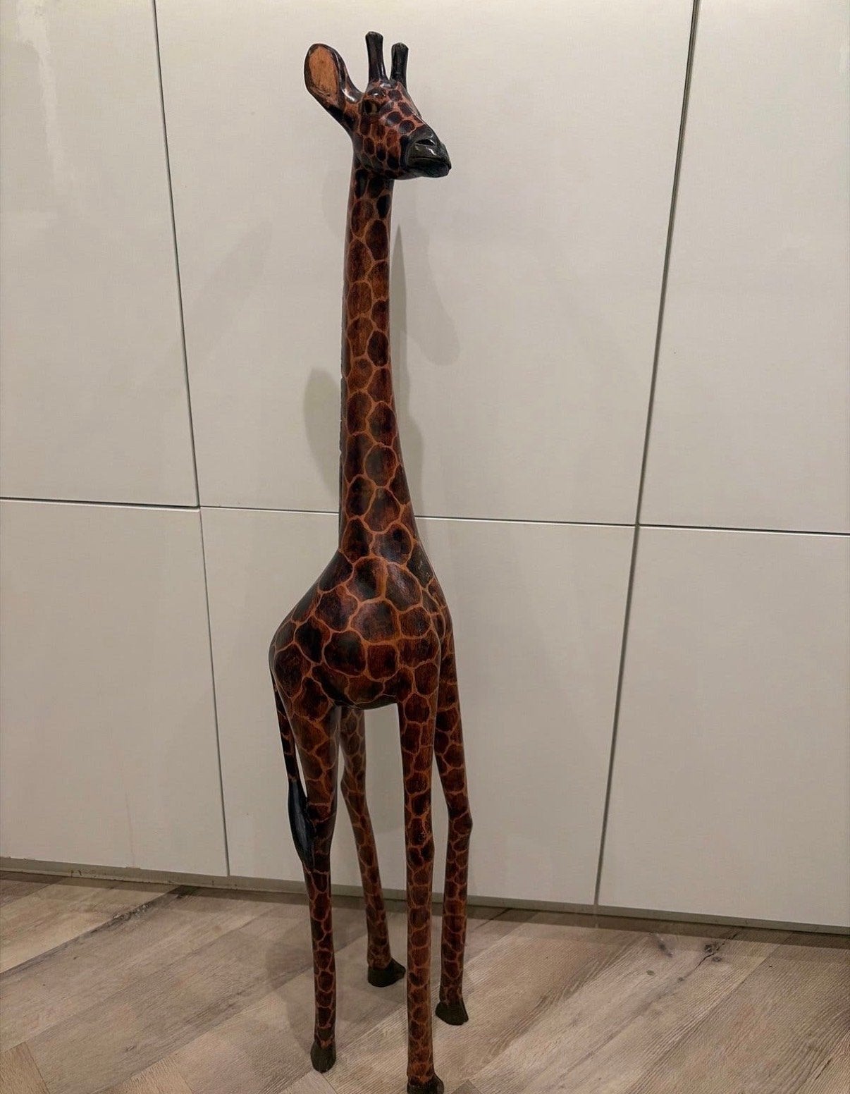 Houten Giraffe Beeld - Afrikaanse Decoratie, Ophalen, Hout, Bruin, Oosters