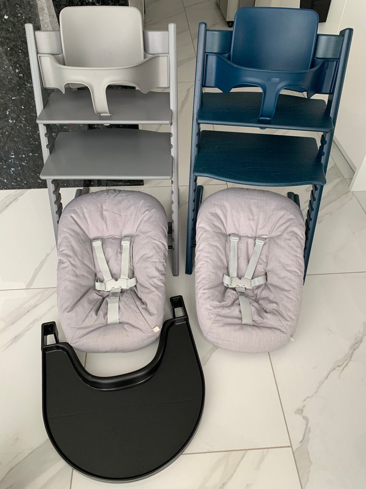 Stokke (Midnight Blue& Storm Grijs & Model NEWBORN 2 Stand, Kinderen en Baby's, Kinderstoelen, Ophalen of Verzenden, Zo goed als nieuw