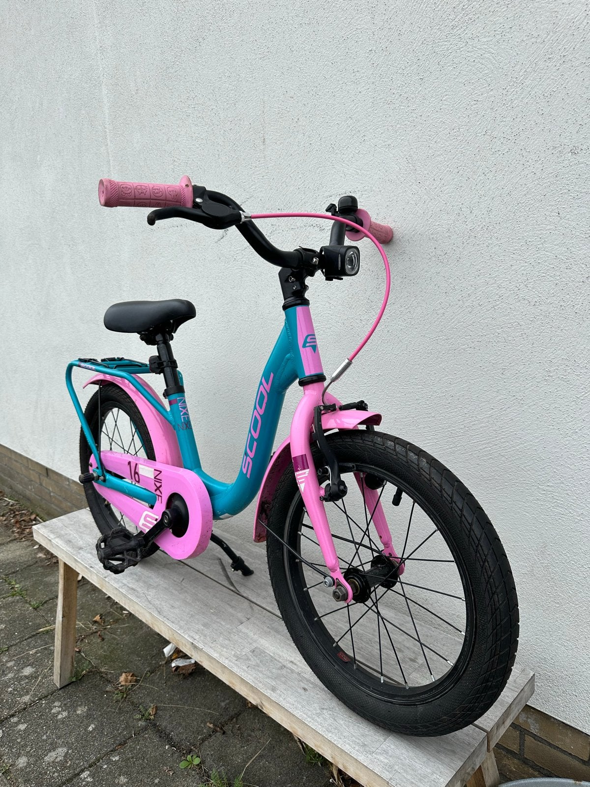 S'COOL niXe 16 inch Kinderfiets Ocean/Pink, Ophalen of Verzenden, Gebruikt, Terugtraprem, Minder dan 16 inch