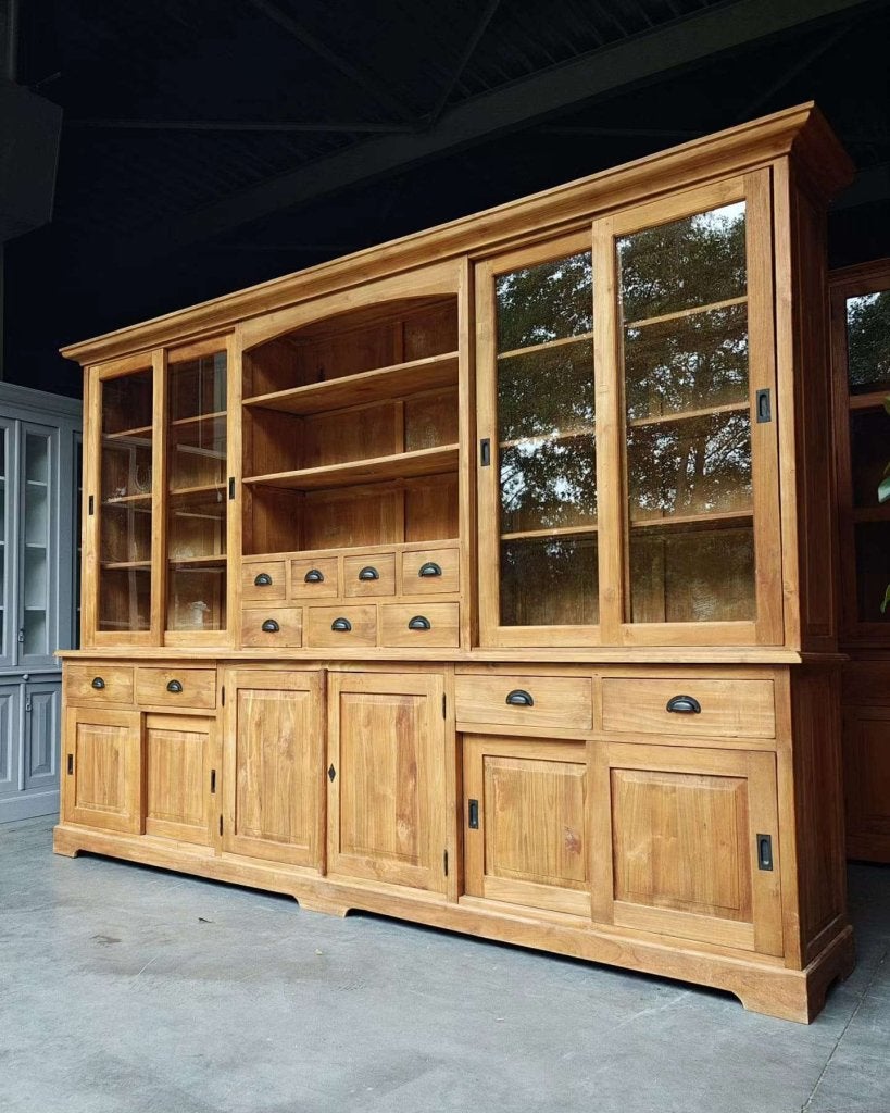 Grote / Brede winkelkast | Apothekerskast teak XXL #0580, Gebruikt, -, 200 cm of meer, -