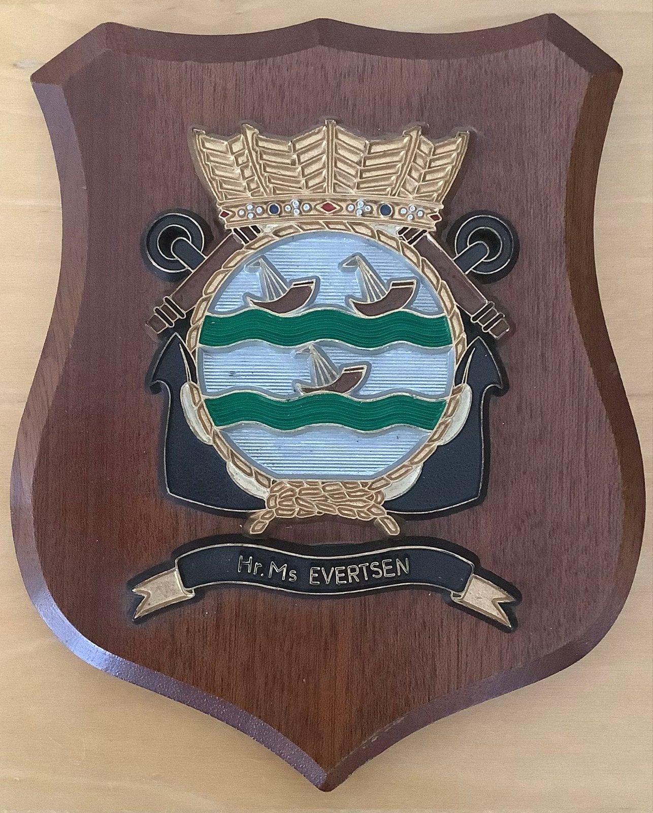 Hr.Ms. EVERTSEN Wapenschild - Uniek Marine Souvenir, Ophalen of Verzenden