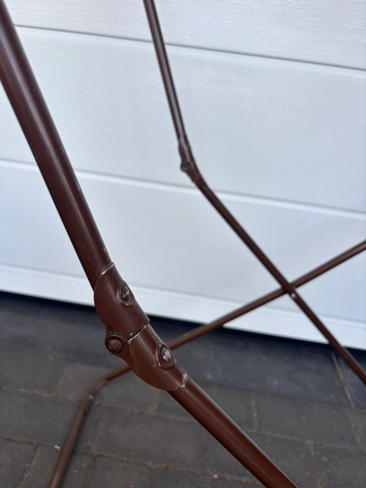 Vintage Gimi opvouwbaar wasrek / droogrek bruin wit, Ophalen