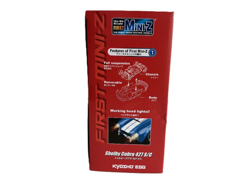Kyosho First Mini-Z 1:28 Shelby Cobra 427 S/C Chrome, Ophalen of Verzenden, Nieuw, Overige schalen, Auto onroad
