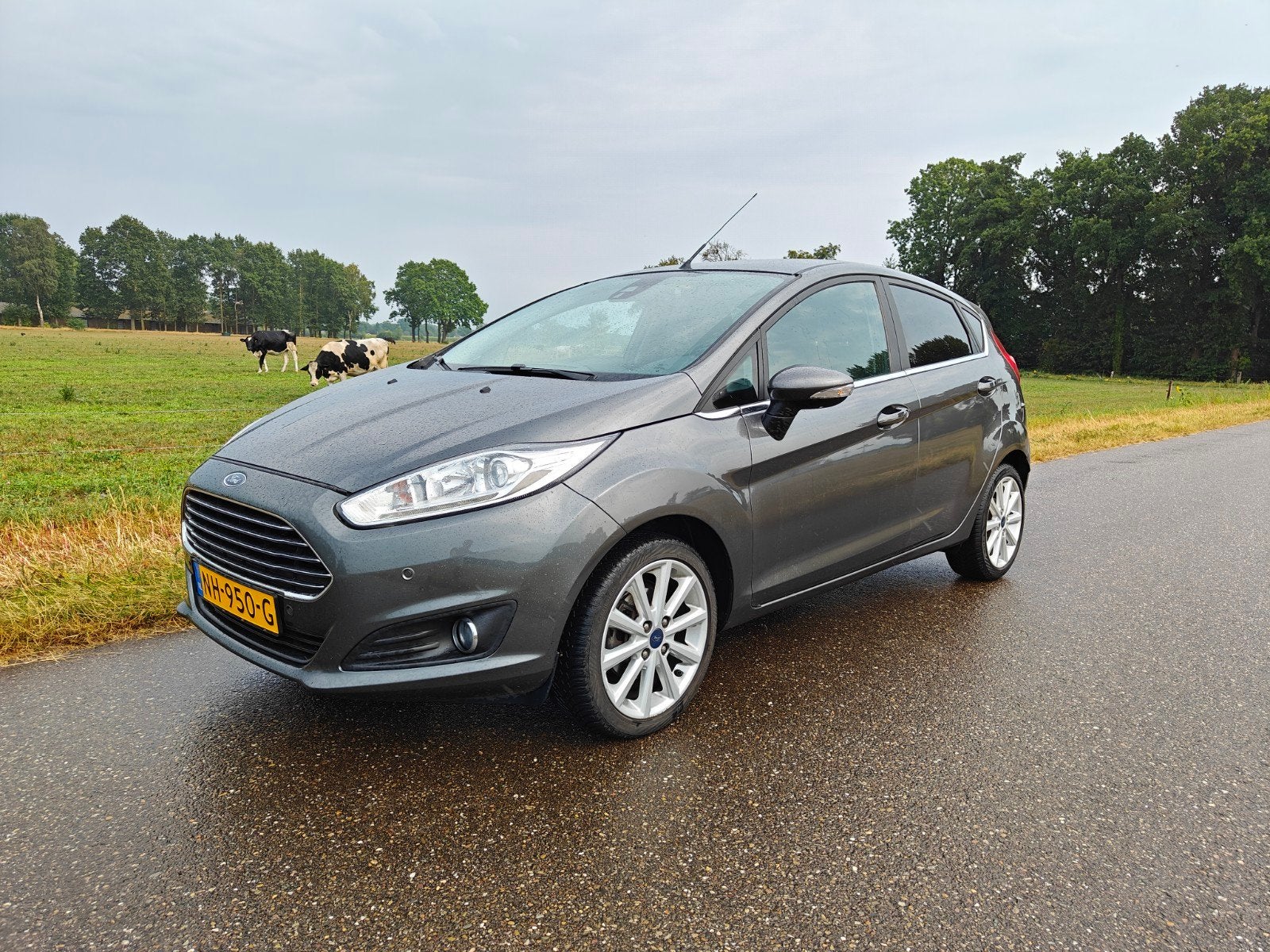 Ford Fiësta 100PK Titanium | allseason | privacy glass, Voorwielaandrijving, Stof, Zwart, 23 km/l
