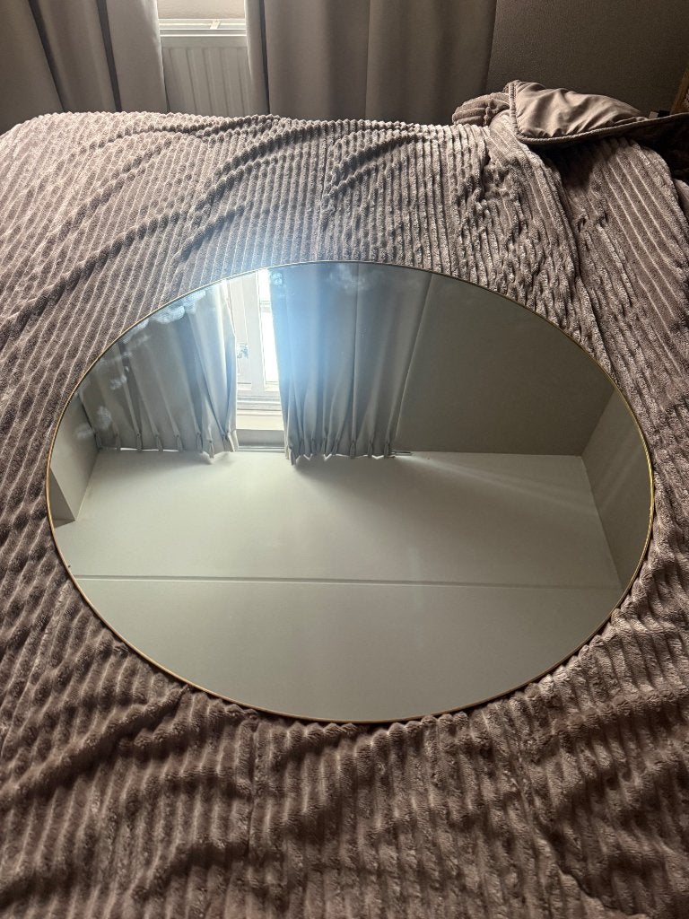 Gouden spiegel 90cm gratis, Huis en Inrichting, Woonaccessoires | Spiegels, Ophalen, Minder dan 50 cm, Zo goed als nieuw, Minder dan 100 cm