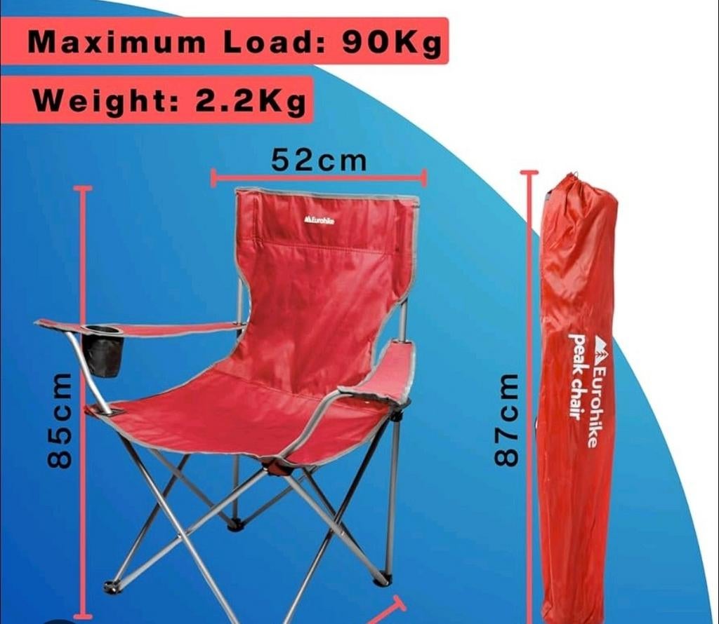 eurohike peak chair. Tent festival visser camping stoel, Ophalen of Verzenden, Parasolvoet