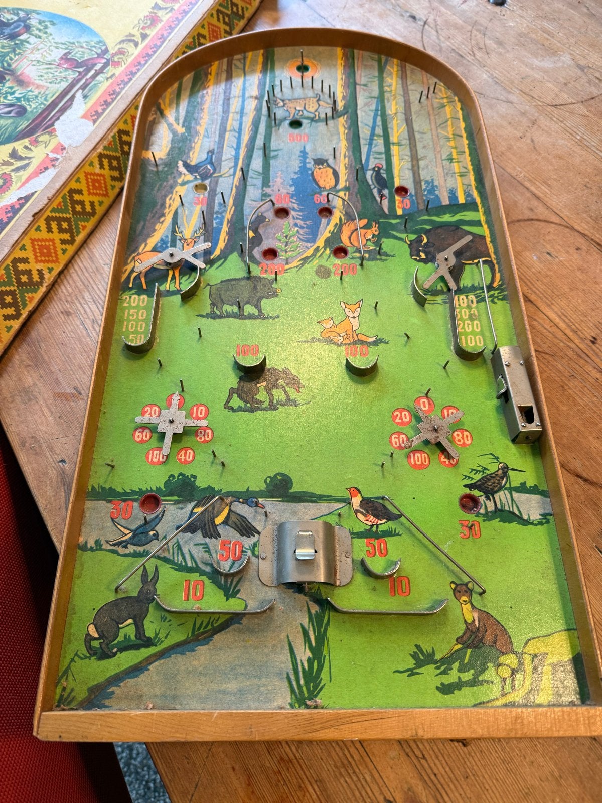 Vintage Flipperkast Spel - Jaren '50 Houten Flipperkast, Antiek en Kunst, Antiek | Speelgoed, Ophalen of Verzenden