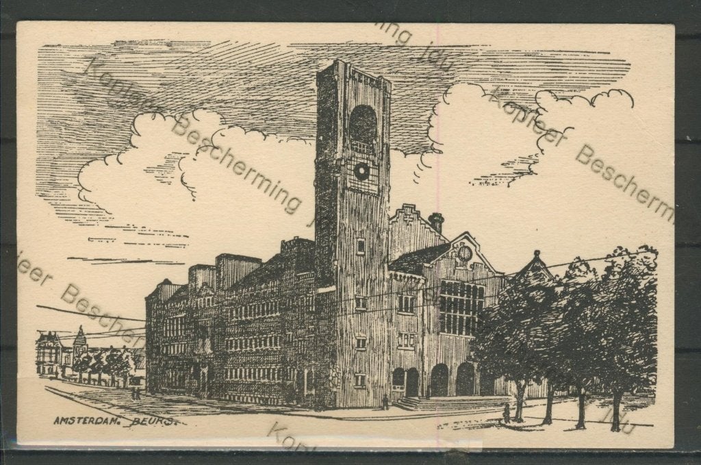 Amsterdam 1920 De Beurs Getekend Ansichtkaart a-25 jdu , Ophalen of Verzenden, Voor 1920, Ongelopen, Gebouw
