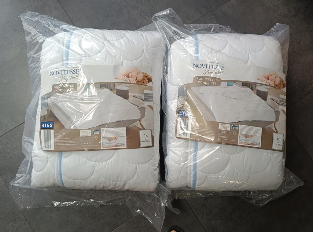 2 x 4-seizoenen dekbed 100% polyester - nieuw in verpakking, Ophalen, Wit, Deken of Dekbed, Nieuw