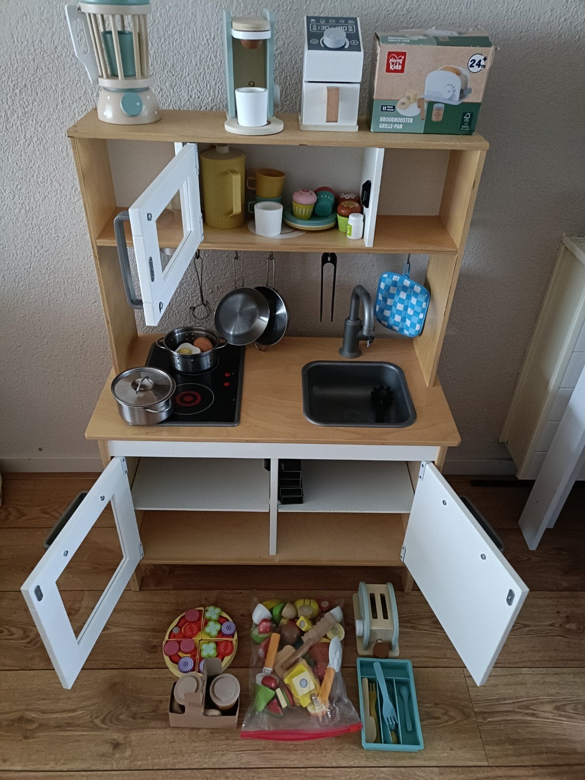 Houten speelkeuken met accessoires, Ophalen, Gebruikt, Knutselen