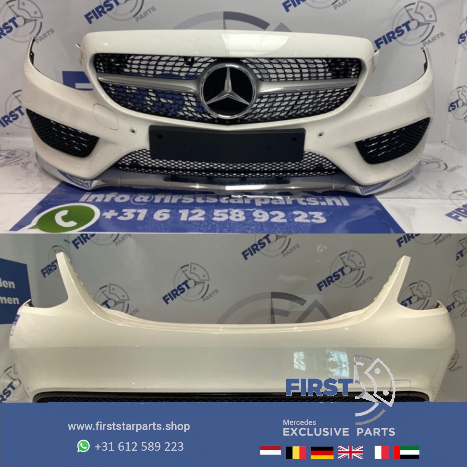 W205 C43 AMG BODYKIT C KLASSE PAKKET BODY KIT WIT SEDAN orig, Gebruikt, -, Ophalen of Verzenden, Bumper