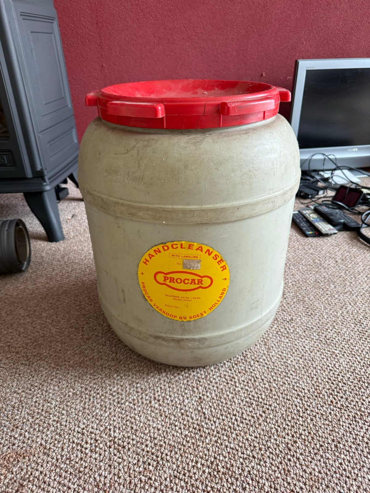 Vintage Procar Handcleaner Ton - Decoratief Vat, Ophalen of Verzenden